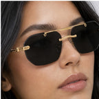 Caius Double-Bar Rimless Sunglasses - Onyx - octagonal sunglasses - Eric Muller - Image 4