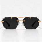 Caius Double-Bar Rimless Sunglasses - Onyx - sunglasses - Eric Muller - Image 2