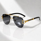 Caius Rimless Aviator Shades - Onyx - Sunglasses - Eric Muller - Image 1