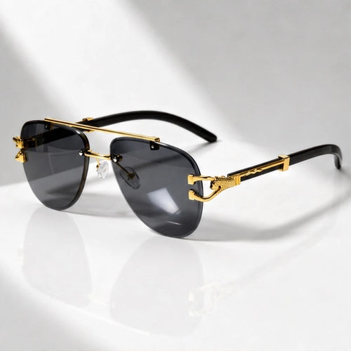 Caius Rimless Aviator Shades - Onyx - Sunglasses - Eric Muller - Image 1
