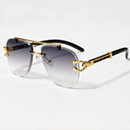 Caius Rimless Aviator Shades - Olive - Sunglasses - Eric Muller - Image 1