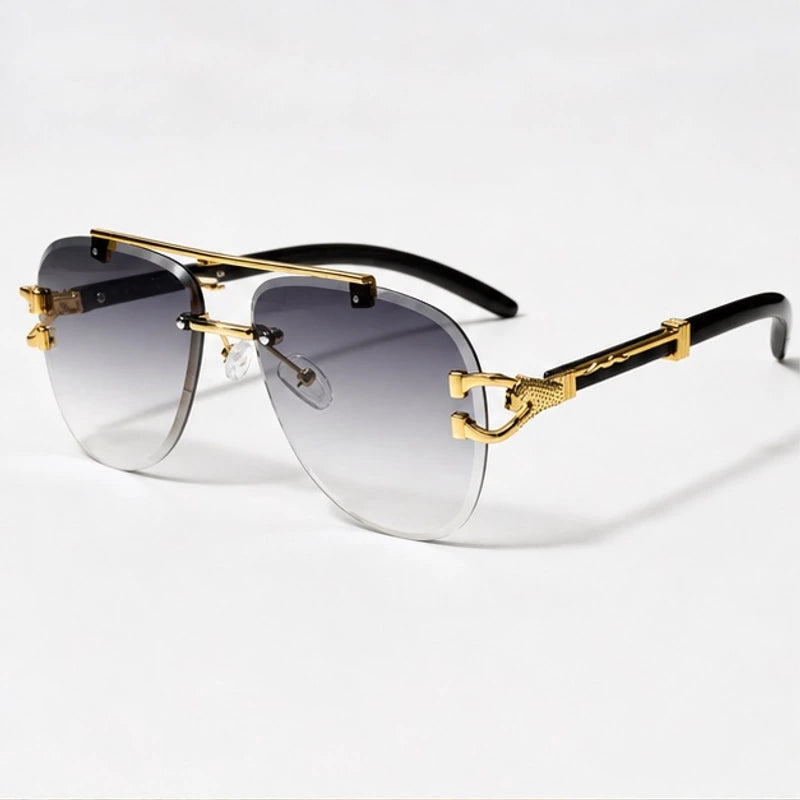 Caius Rimless Aviator Shades - Olive - Sunglasses - Eric Muller - Image 1