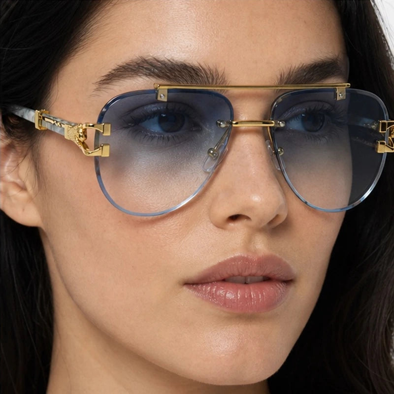Caius Rimless Aviator Shades - Dusk - rimless sunglasses - Eric Muller - Image 3