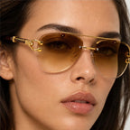 Caius Rimless Aviator Shades - Tortoise - rimless sunglasses - Eric Muller - Image 3