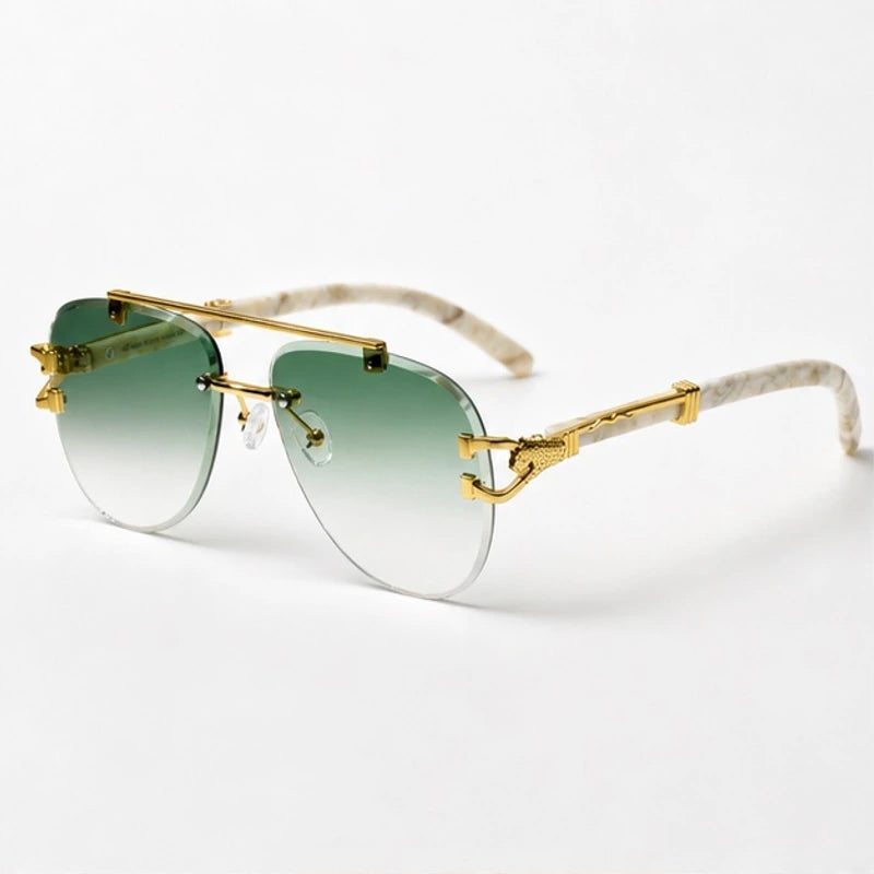 Caius Rimless Aviator Shades - Noir - Sunglasses - Eric Muller - Image 1