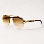 Caius Rimless Aviator Shades - Tortoise - Sunglasses - Eric Muller - Image 1