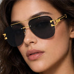 Caius Rimless Aviator Shades - Onyx - rimless sunglasses - Eric Muller - Image 3
