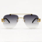 Caius Rimless Aviator Shades - Olive - sunglasses - Eric Muller - Image 2