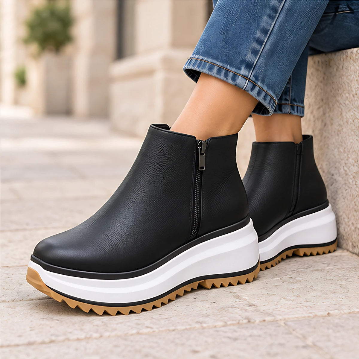 Calanthe Women's Platform Wedge Ankle Boots - Black - Women's Footwear > Boots > Platform Ankle Boots - Eric Muller - Image 3