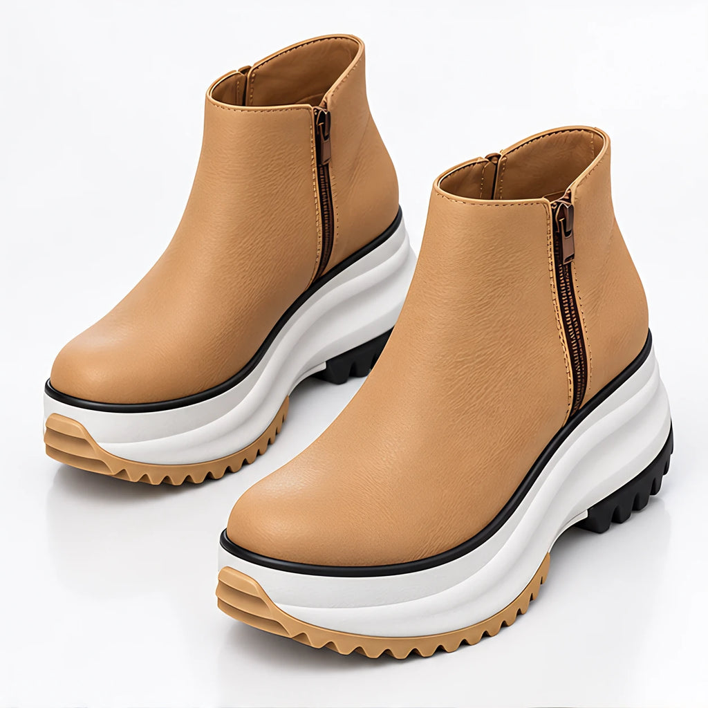 Calanthe Women's Platform Wedge Ankle Boots - Khaki - Women's Footwear > Boots > Platform Ankle Boots - Eric Muller - Image 1