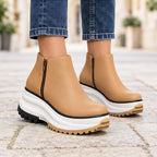 Calanthe Women's Platform Wedge Ankle Boots - Khaki - Shoes - Eric Muller - Image 2