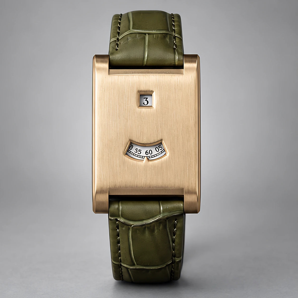 Caldris Men's Square Case Quartz Watch with Leather Band - Heritage Green - apparel - Eric Muller - Image 2