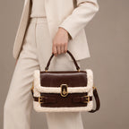 Caledonia Women's Shearling-Trim Leather Handbag - Brown - bag - Eric Muller - Image 2