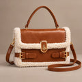 Caledonia Women's Shearling-Trim Leather Handbag - Light Brown - Women's Accessories > Bags > Convertible Handbags - Eric Muller - Image 1