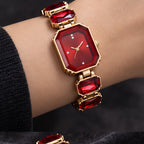 Calienne Women's Gemstone Bracelet Quartz Watch - Red - Accessories > Watches > Bracelet Watches - Eric Muller - Image 1