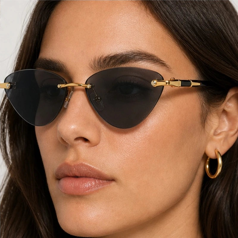 Calista Rimless Cat-Eye Shades - Smoke - cat-eye sunglasses - Eric Muller - Image 3