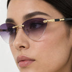 Calista Rimless Cat-Eye Shades - Plum - cat-eye sunglasses - Eric Muller - Image 3