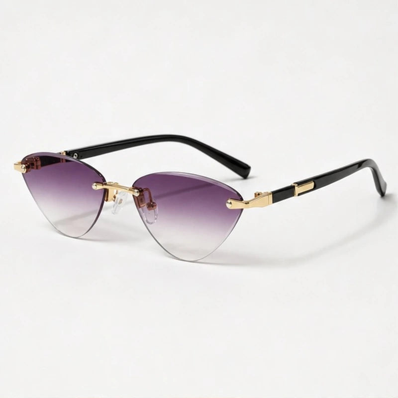 Calista Rimless Cat-Eye Shades - Plum - Sunglasses - Eric Muller - Image 1
