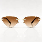 Calista Rimless Cat-Eye Shades - Cognac - sunglasses - Eric Muller - Image 2