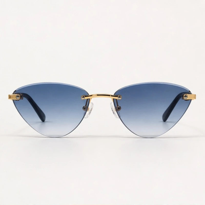 Calista Rimless Cat-Eye Shades - Denim - sunglasses - Eric Muller - Image 2