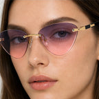 Calista Rimless Cat-Eye Shades - Blush - cat-eye sunglasses - Eric Muller - Image 3