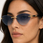 Calista Rimless Cat-Eye Shades - Denim - cat-eye sunglasses - Eric Muller - Image 3