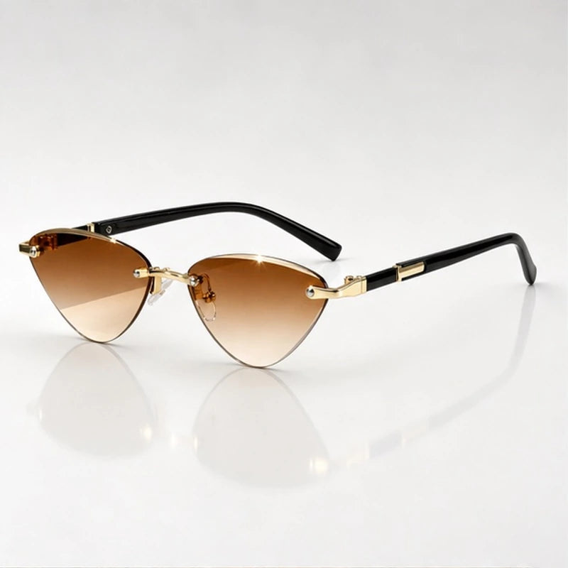 Calista Rimless Cat-Eye Shades - Cognac - Sunglasses - Eric Muller - Image 1