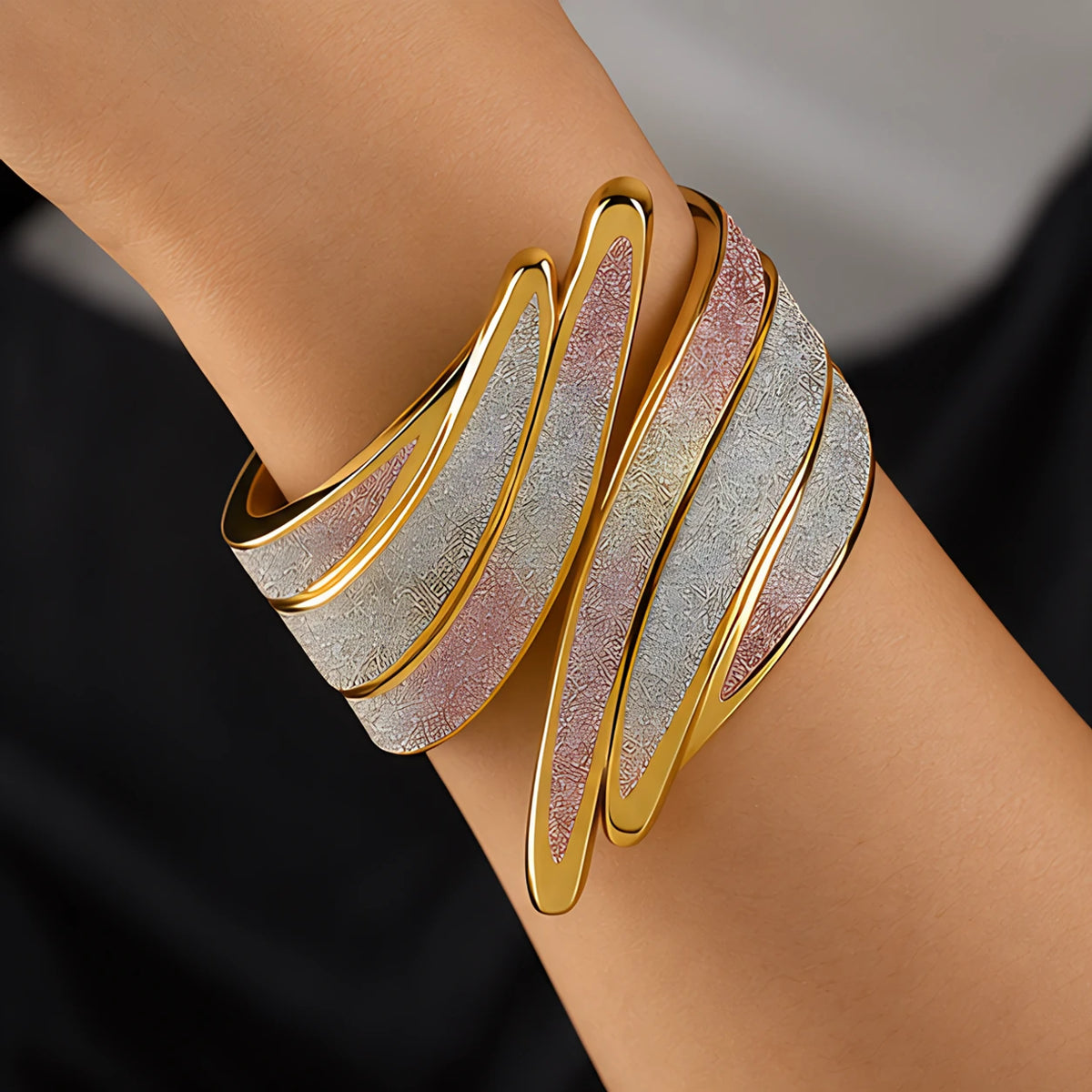 Calivelle Women's Glitter Cuff Bracelet - Gold Multi colored - Jewelry > Bracelets > Cuff Bracelets - Eric Muller - Image 1