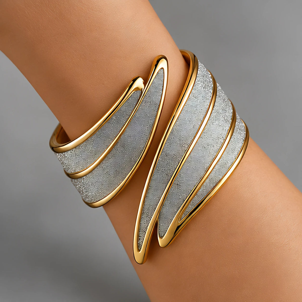 Calivelle Women's Glitter Cuff Bracelet - Double Silver - Jewelry > Bracelets > Cuff Bracelets - Eric Muller - Image 1