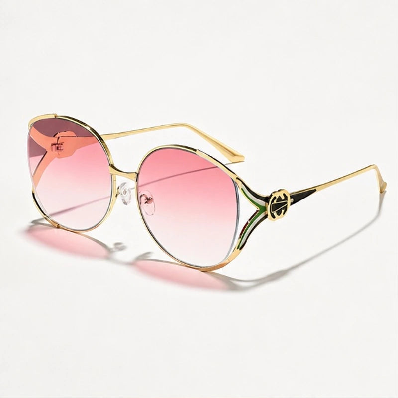 Callista Oversized Round Shades - Rose - Sunglasses - Eric Muller - Image 1