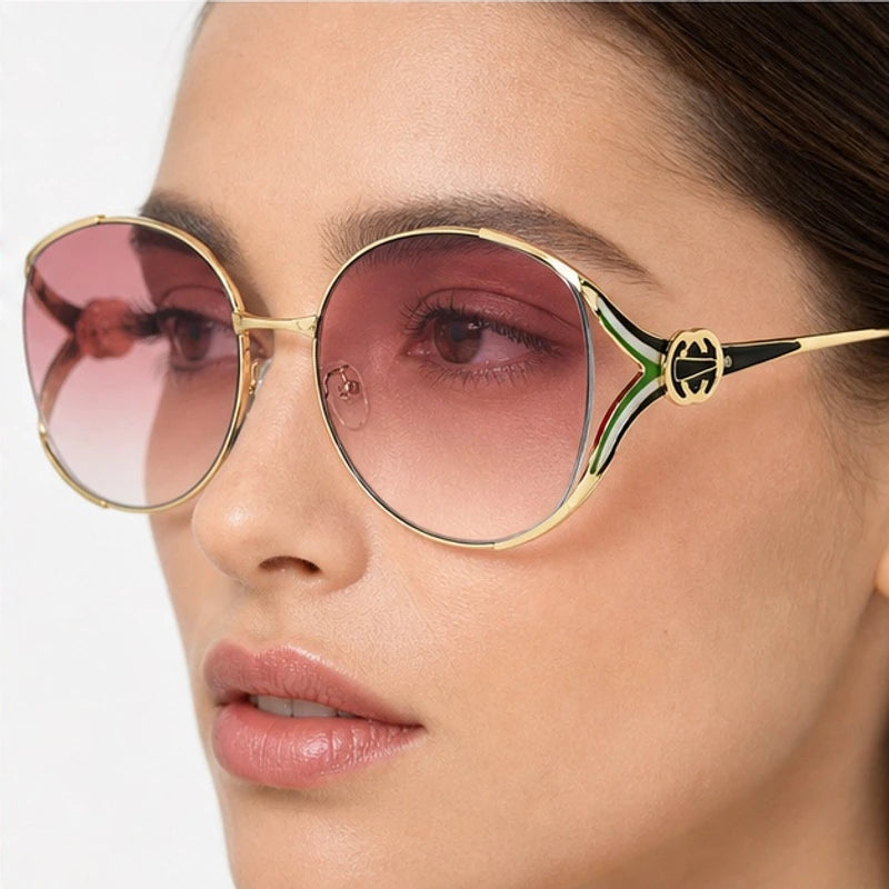 Callista Oversized Round Shades - Rose - oversized sunglasses - Eric Muller - Image 3