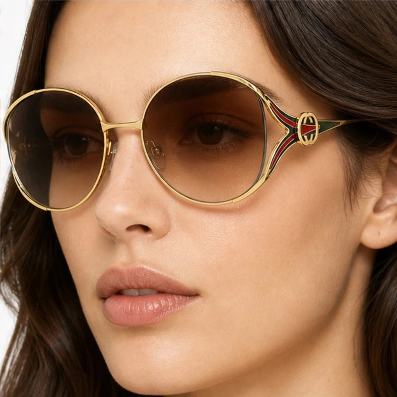 Callista Oversized Round Shades - Caramel - oversized sunglasses - Eric Muller - Image 3