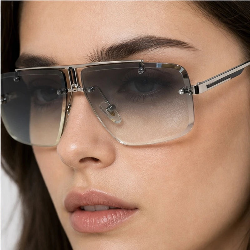 Calvar Rimless Shades - Ash - oversized sunglasses - Eric Muller - Image 4