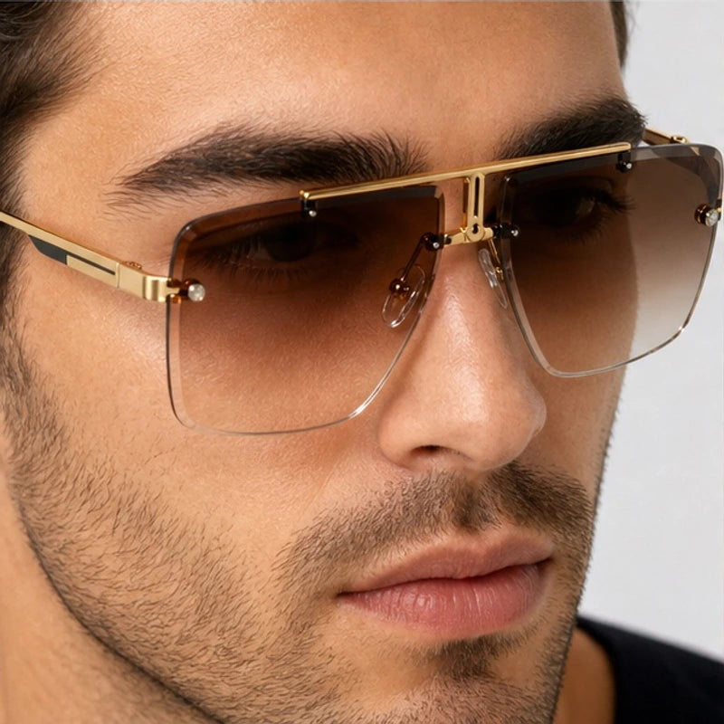Calvar Rimless Shades - Amber - rimless sunglasses - Eric Muller - Image 3