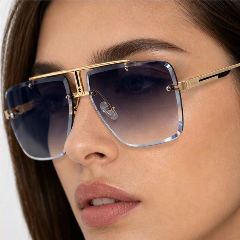 Calvar Rimless Shades - Obsidian - oversized sunglasses - Eric Muller - Image 4