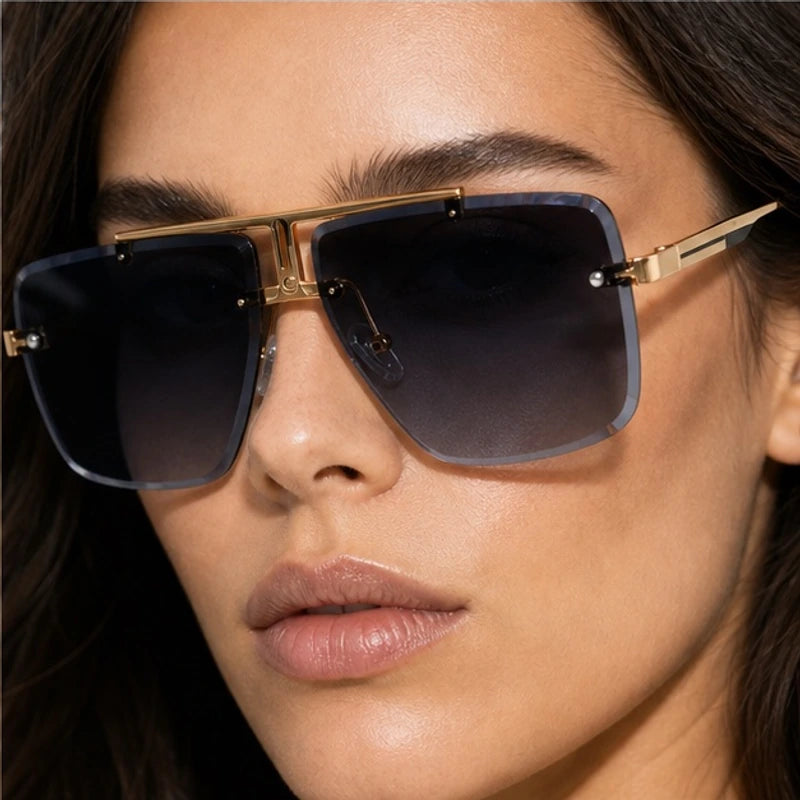 Calvar Rimless Shades - Midnight - oversized sunglasses - Eric Muller - Image 4