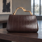 Capri Women's Structured Leather Handbag - Brown - Bags & Accessories > Handbags > Top Handle Handbags - Eric Muller - Image 2