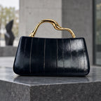 Capri Women's Structured Leather Handbag - Black - Bags & Accessories > Handbags > Top Handle Handbags - Eric Muller - Image 2