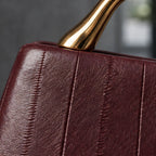 Capri Women's Structured Leather Handbag - Wine Red - female - Eric Muller - Image 3