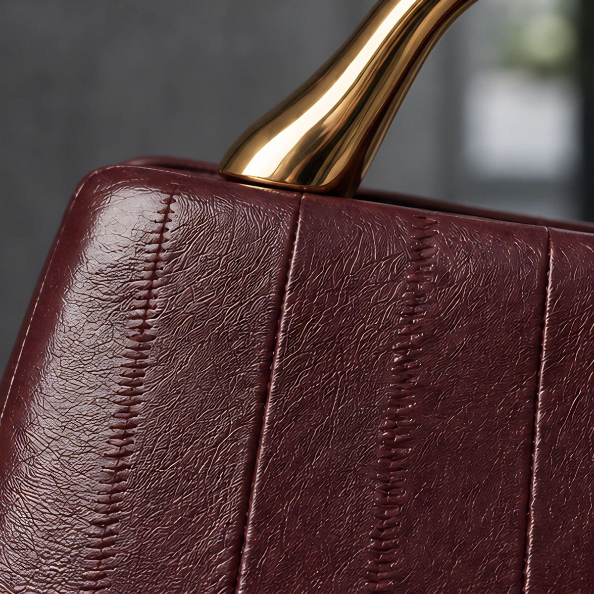 Capri Women's Structured Leather Handbag - Wine Red - female - Eric Muller - Image 3