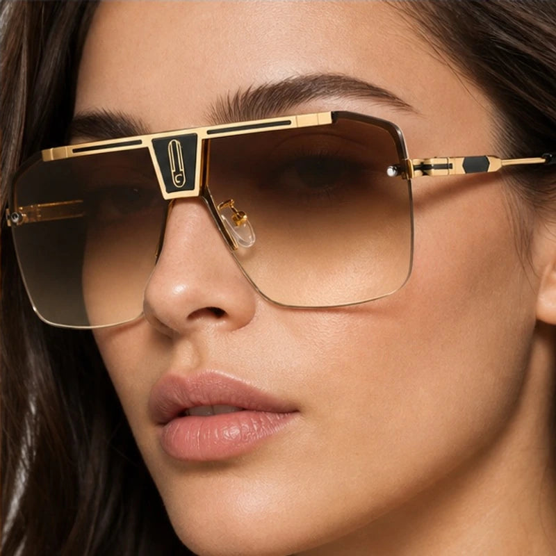 Caspian Semi-Rimless Shades - Dune - browline - Eric Muller - Image 4
