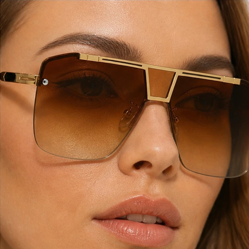 Caspian Semi-Rimless Shades - Amber - browline - Eric Muller - Image 4