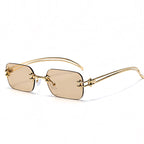 Cassia Women's Square Rimless Sunglasses - Gold - Accessories > Sunglasses > Rimless Square Sunglasses - Eric Muller - Image 1