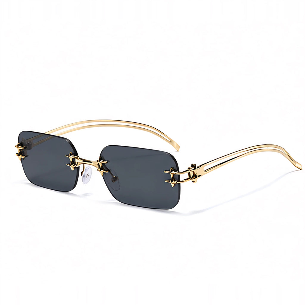 Cassia Women's Square Rimless Sunglasses - Black - Accessories > Sunglasses > Rimless Square Sunglasses - Eric Muller - Image 1