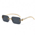 Cassia Women's Square Rimless Sunglasses - Black - Accessories > Sunglasses > Rimless Square Sunglasses - Eric Muller - Image 1