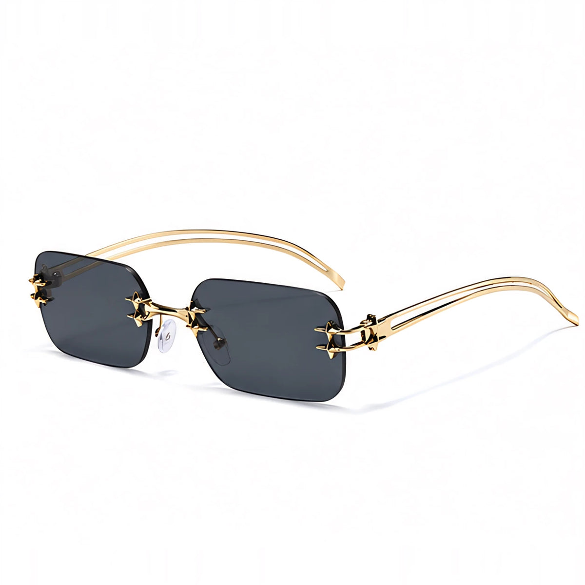 Cassia Women's Square Rimless Sunglasses - Black - Accessories > Sunglasses > Rimless Square Sunglasses - Eric Muller - Image 1