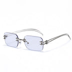 Cassia Women's Square Rimless Sunglasses - Silver - Accessories > Sunglasses > Rimless Square Sunglasses - Eric Muller - Image 1
