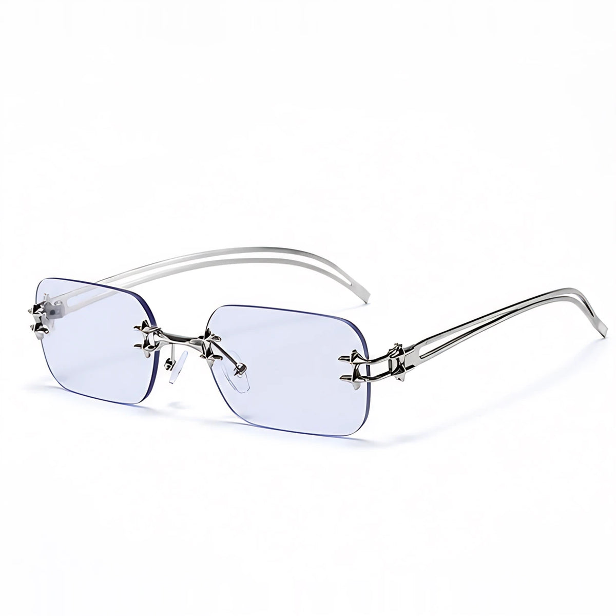 Cassia Women's Square Rimless Sunglasses - Silver - Accessories > Sunglasses > Rimless Square Sunglasses - Eric Muller - Image 1