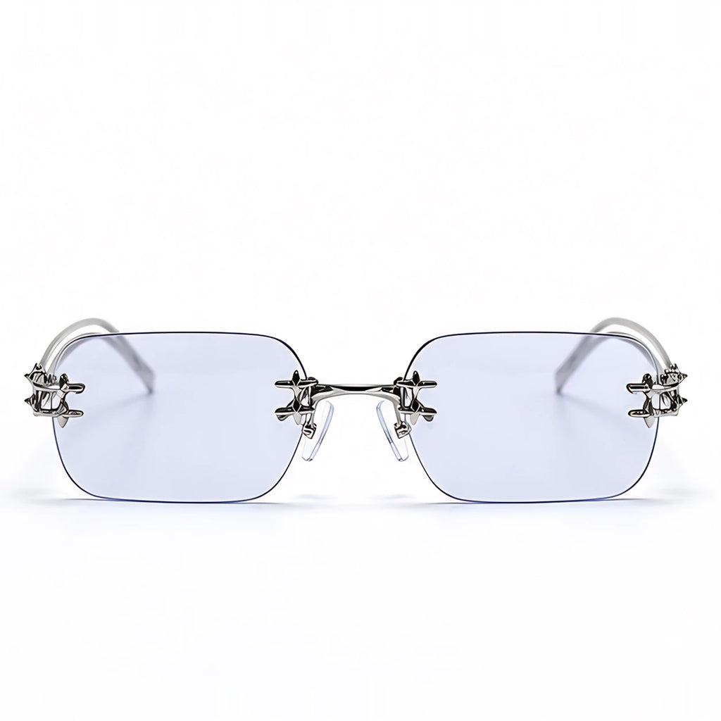 Cassia Women's Square Rimless Sunglasses - Silver - Sunglasses - Eric Muller - Image 2