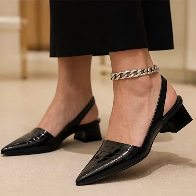 Clarice Women's Orthopedic Arch-Support Heels - Black - Women's Footwear > Orthopedic Slingback Block Heels - Eric Muller - Image 3